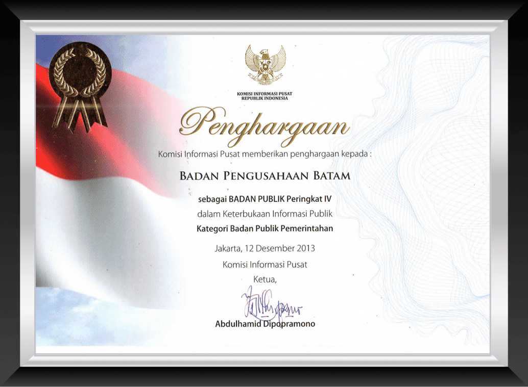 Piagam Penghargaan Keterbukaan Informasi Publik